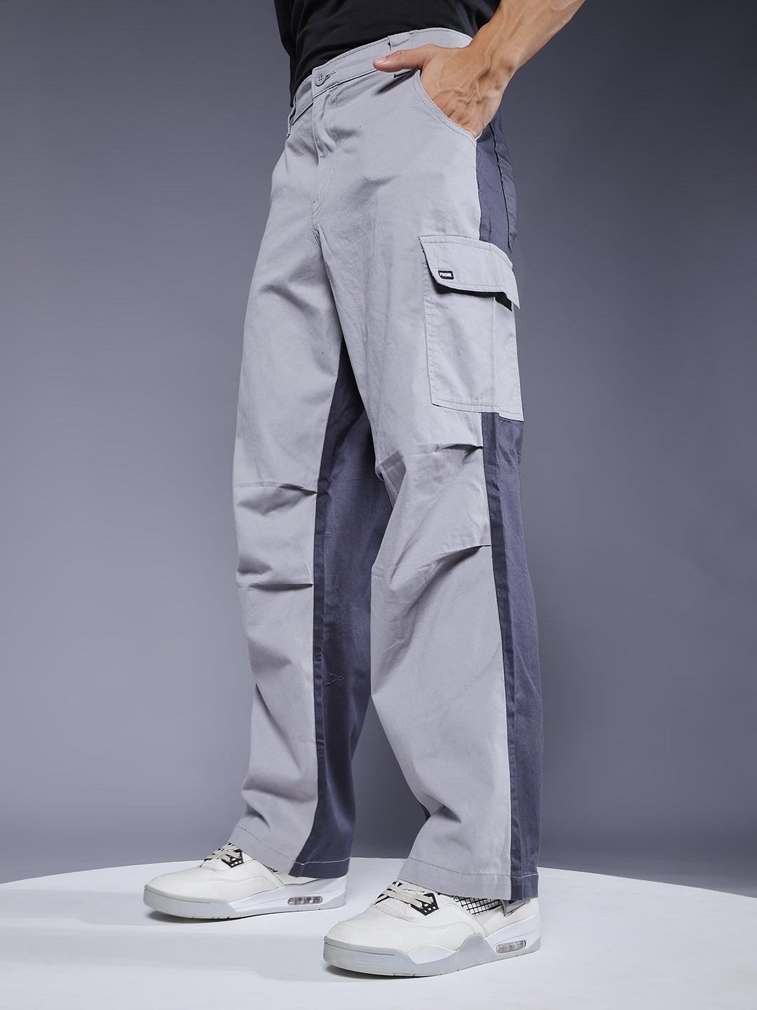 ColorBlock Parachute Pants For Men