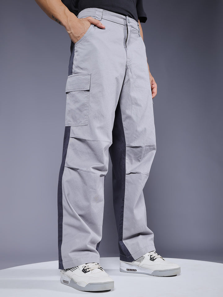 ColorBlock Parachute Pants For Men