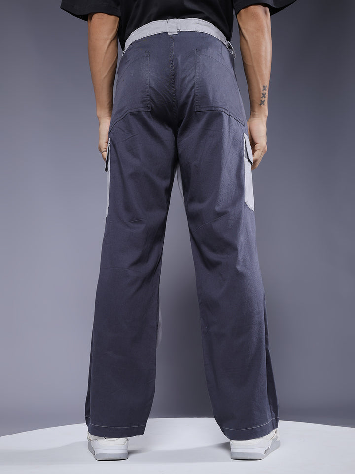 ColorBlock Parachute Pants For Men