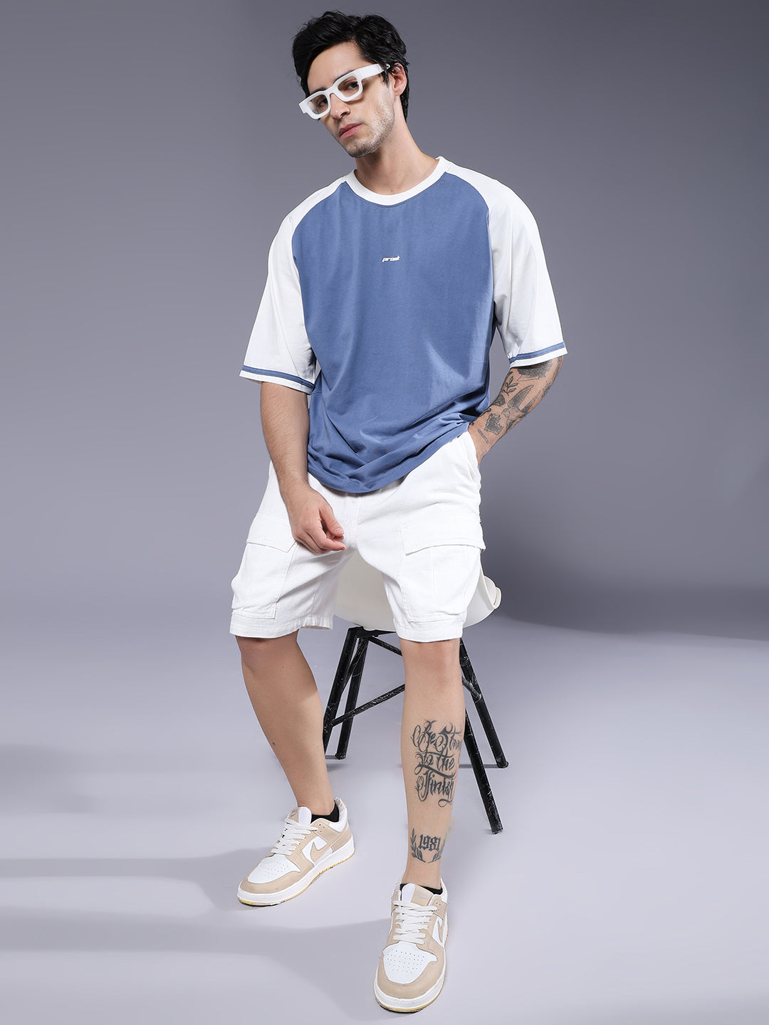 Men Oversized Colorblock T-Shirt