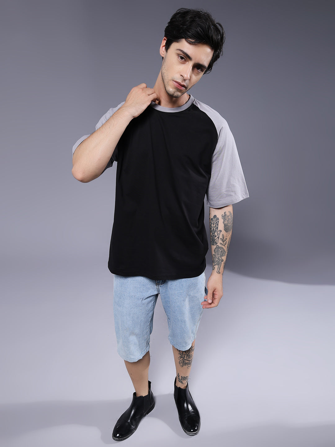 Men Oversized Colorblock T-Shirt