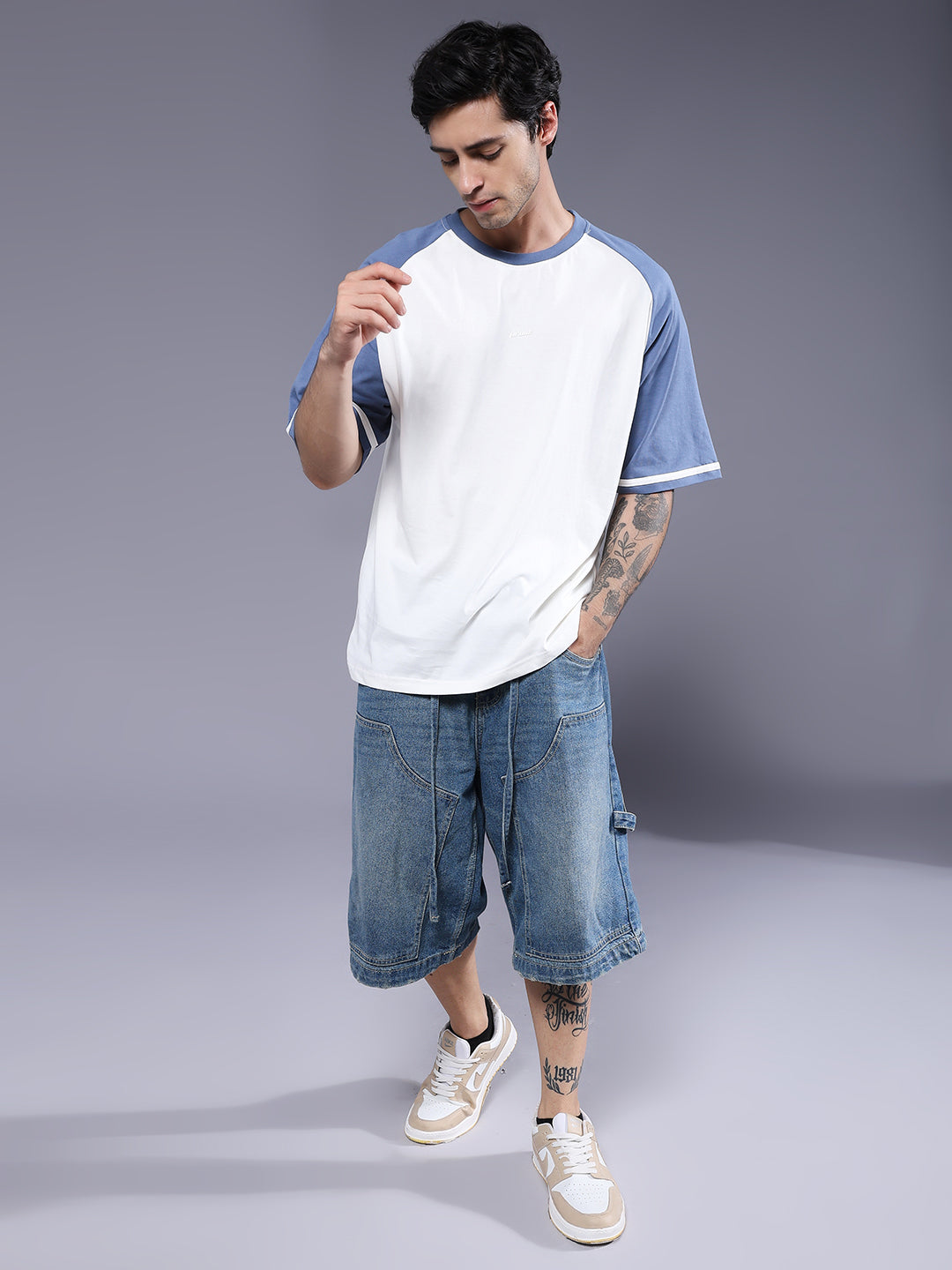 Men Oversized Colorblock T-Shirt