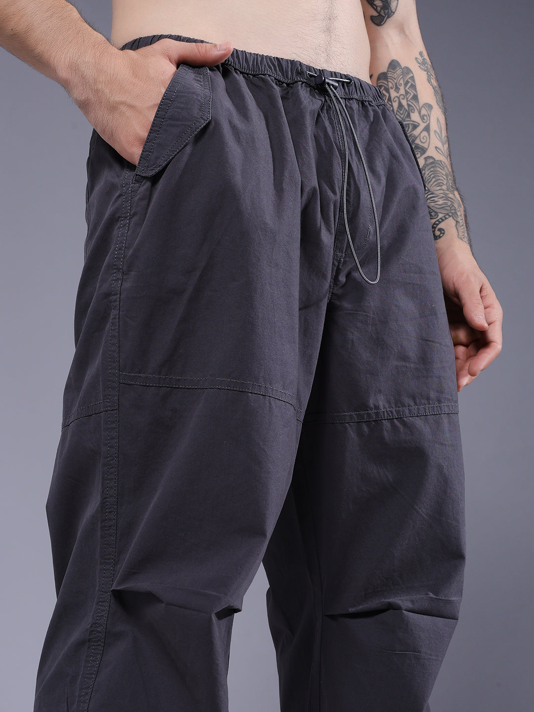 Parachute Pants For Men - Dark Grey