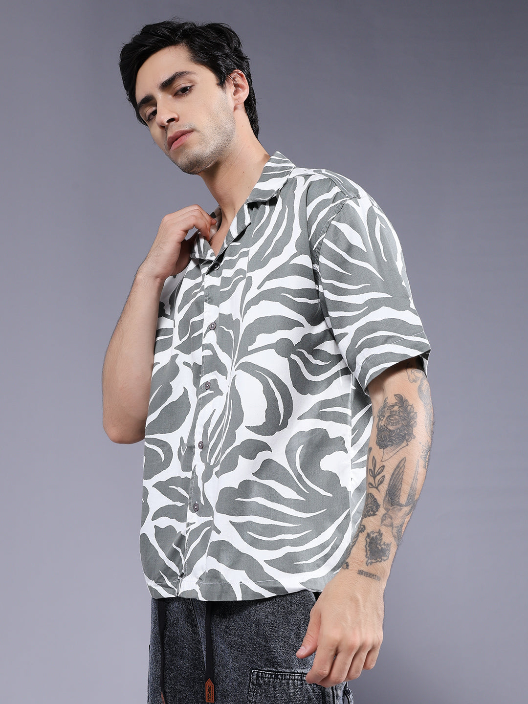 Mens Half Sleeve Casual Shirt  – White