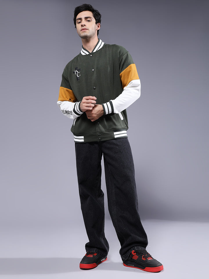 New Century Men Varsity Embroidered Bomber Jacket