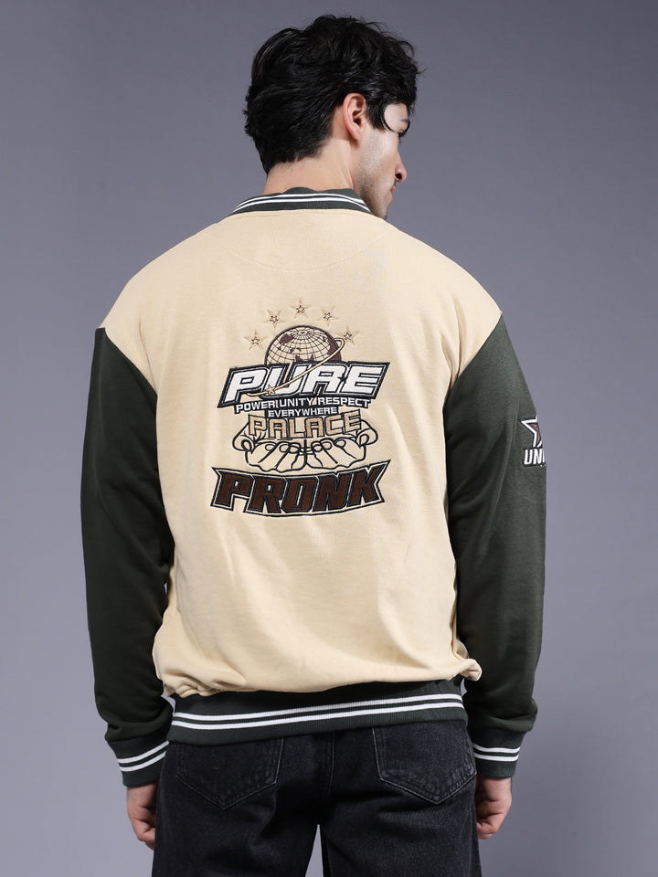 Respect Men Varsity Embroidered Bomber Jacket
