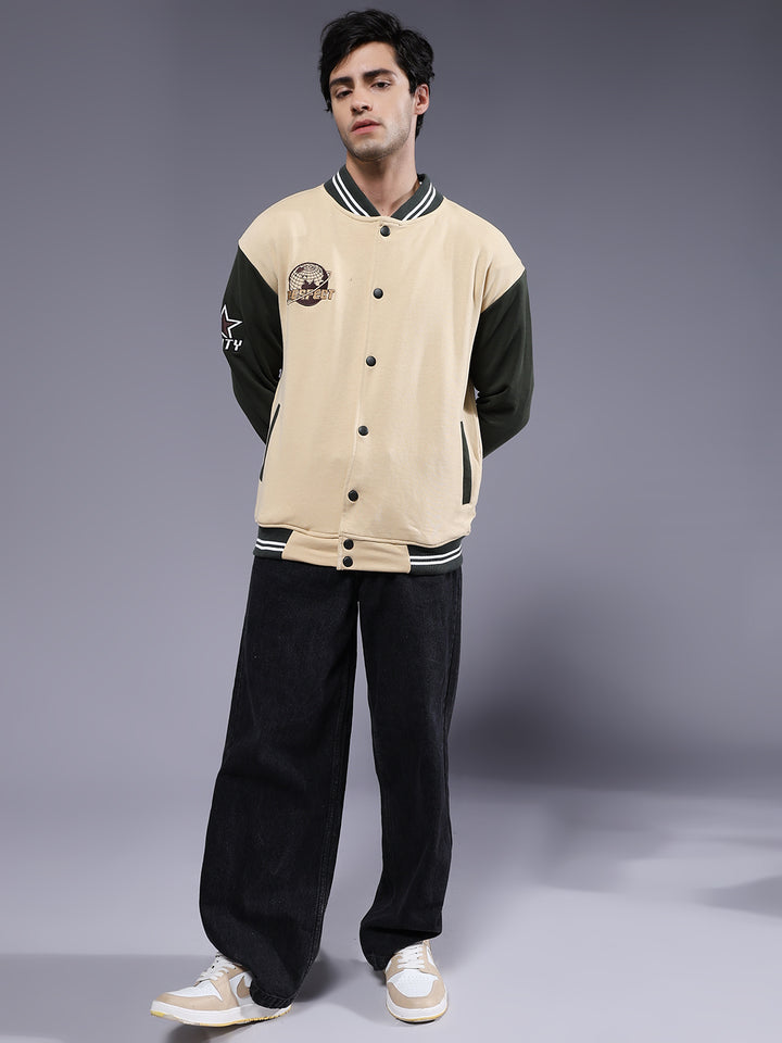 Respect Men Varsity Embroidered Bomber Jacket