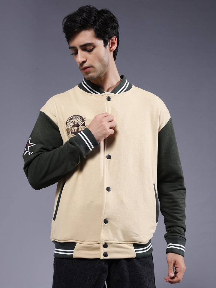 Respect Men Varsity Embroidered Bomber Jacket