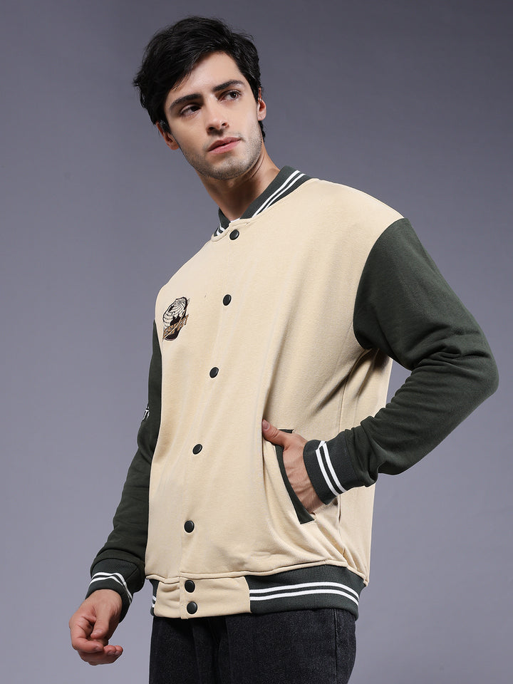 Respect Men Varsity Embroidered Bomber Jacket