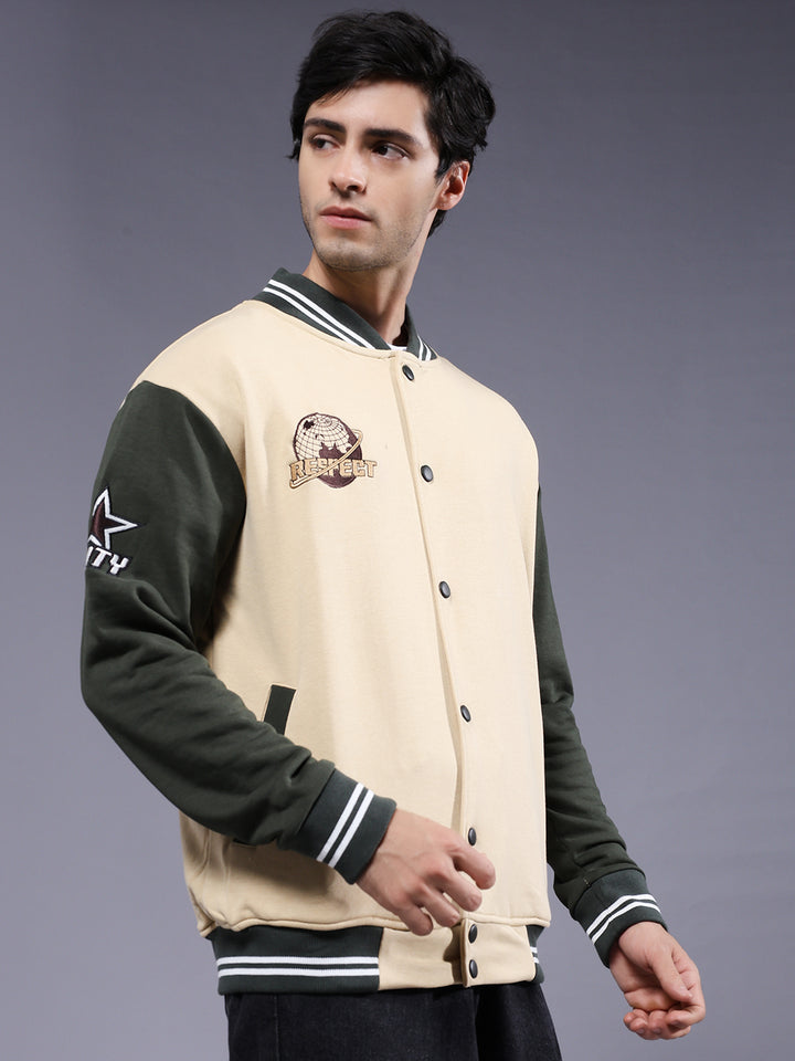 Respect Men Varsity Embroidered Bomber Jacket