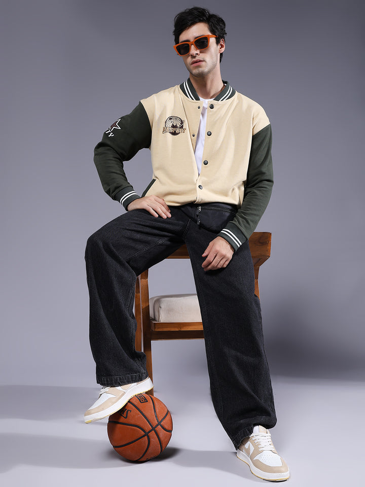 Respect Men Varsity Embroidered Bomber Jacket