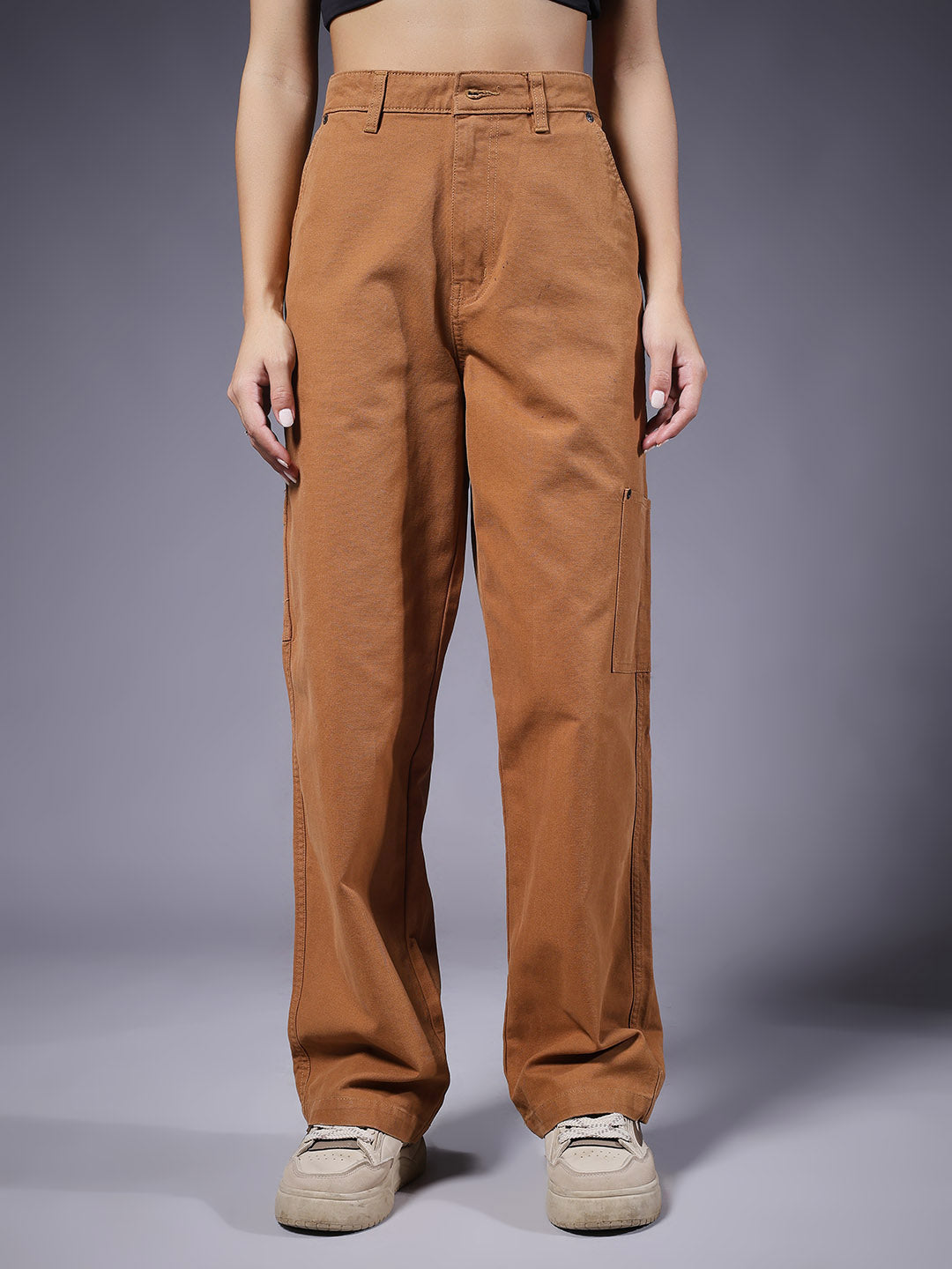 Women Carpenter Pants - Brown