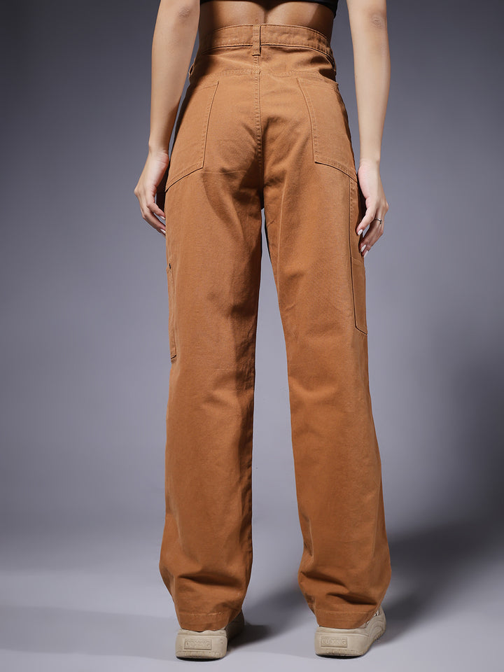 Women Carpenter Pants - Brown
