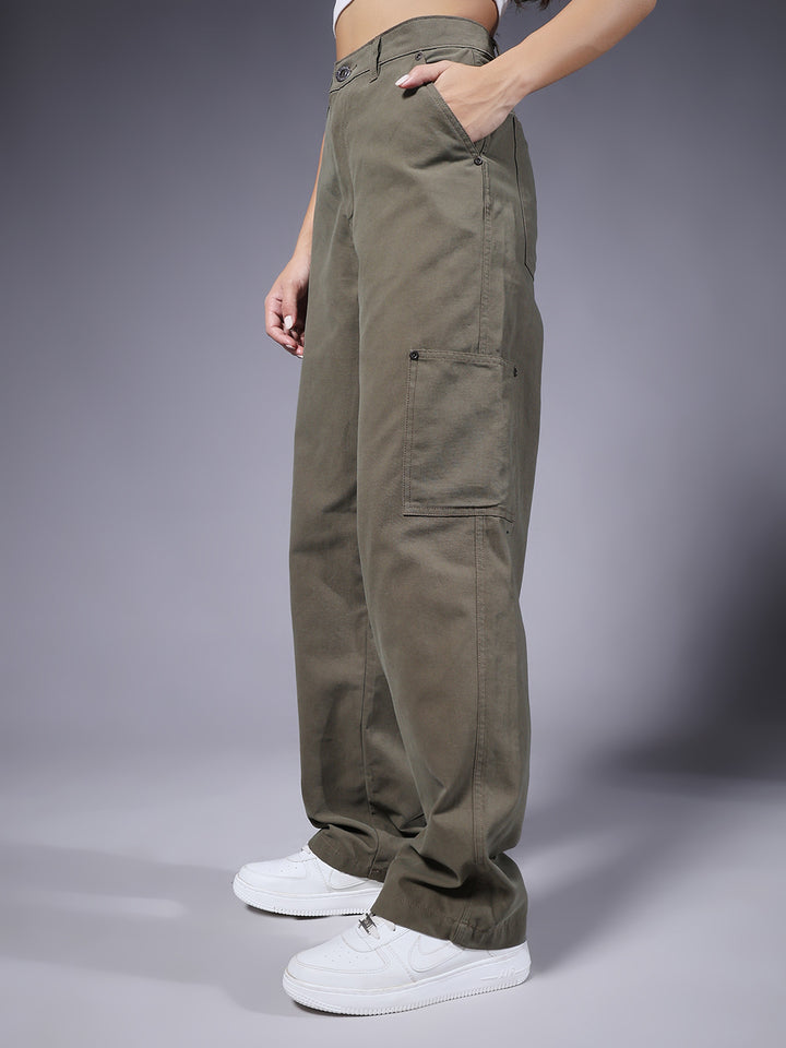 Women Carpenter Pants - Olive Green