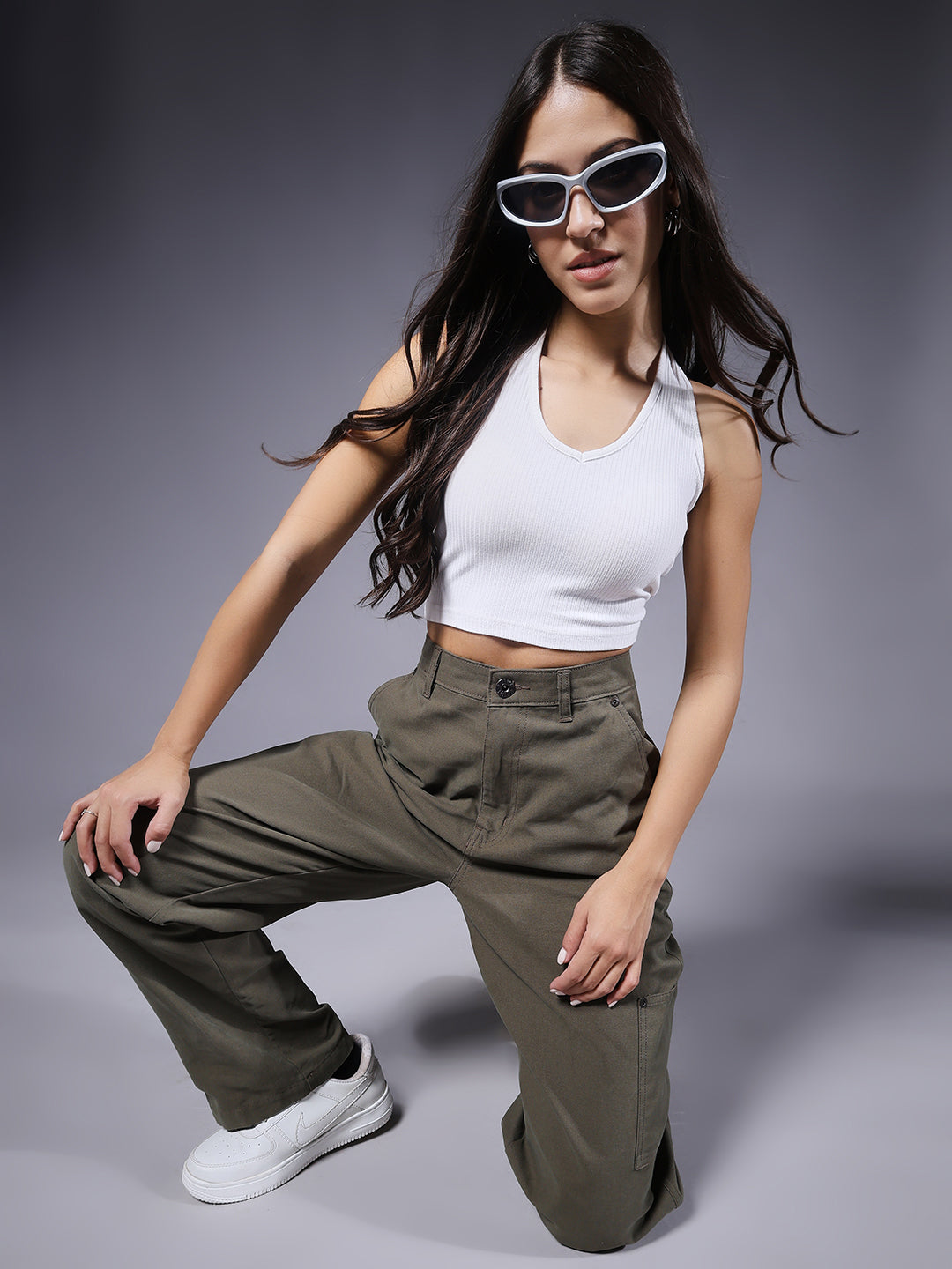 Women Carpenter Pants - Olive Green