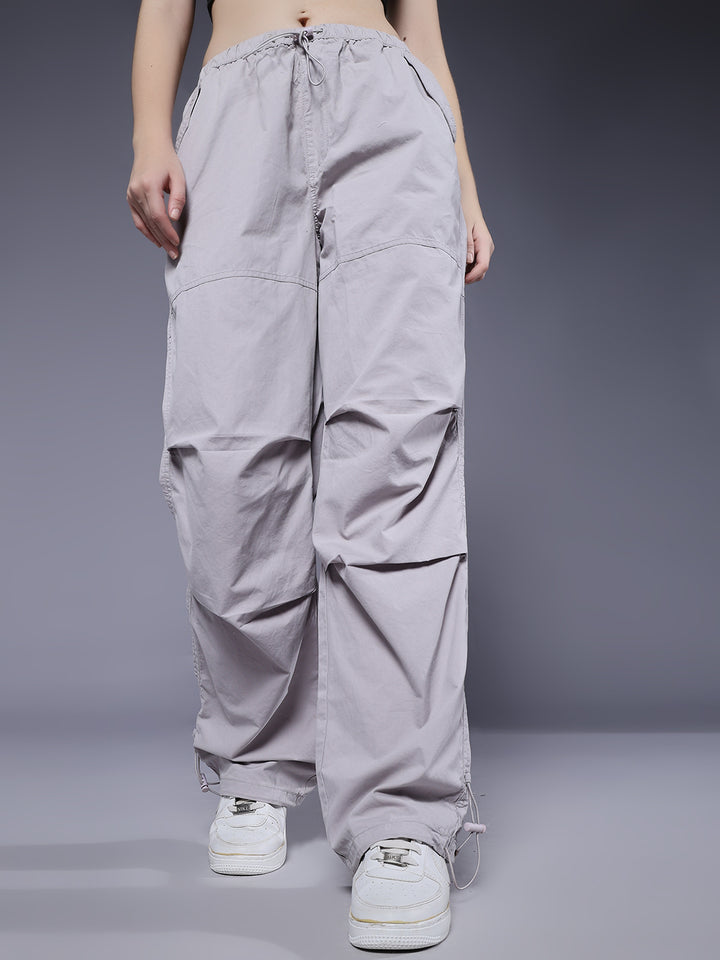 Parachute Pants For Women - Ash Grey