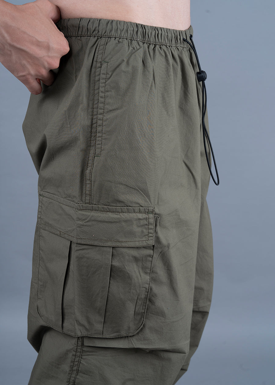 Parachute Pants For Men - Olive Green