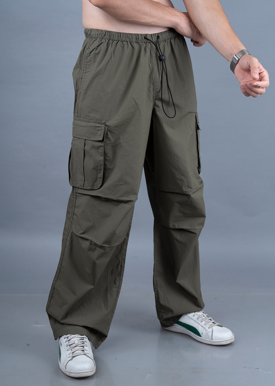 Parachute Pants For Men - Olive Green