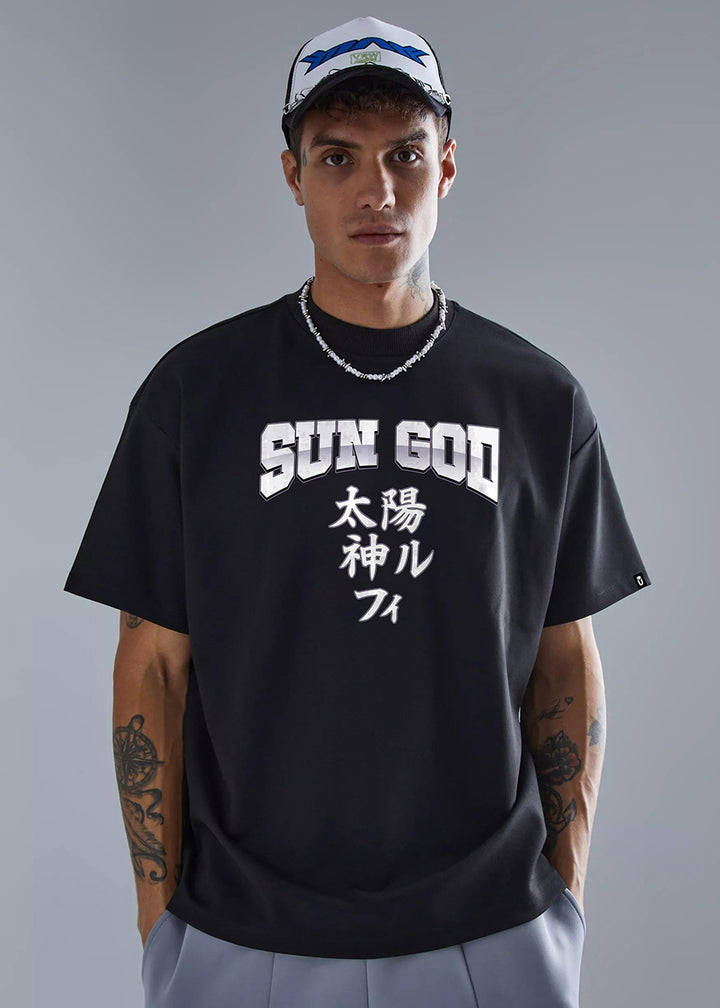 Sun God Men Oversized Printed T-Shirt