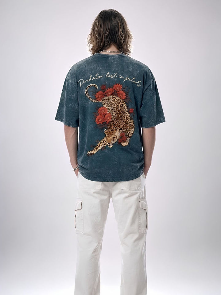 PREDATOR Men Retro Wash Oversized Fit T-Shirt