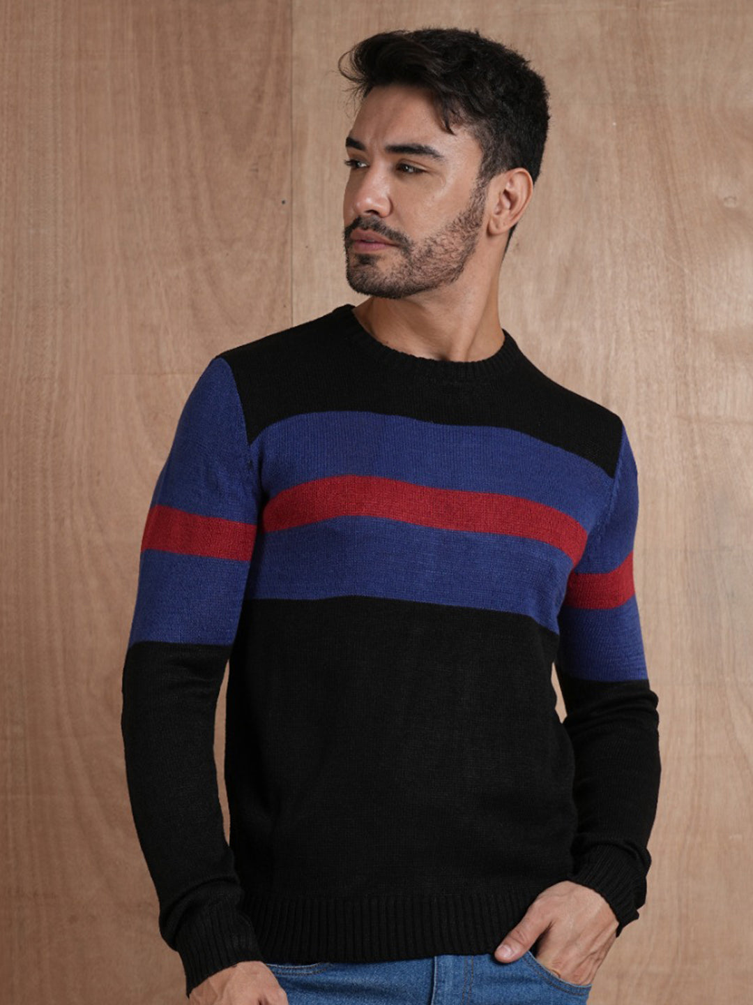 Bold Stripe Classic Knitted Pullover