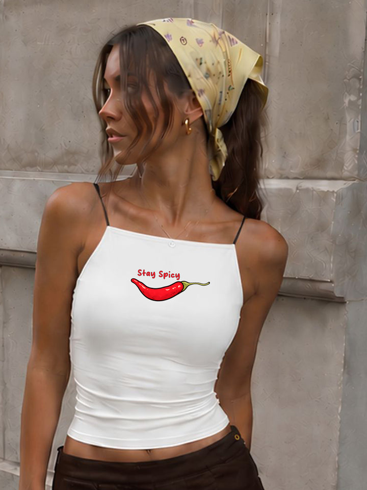 STAY SPICY CLOUD CREAM TANK TOP