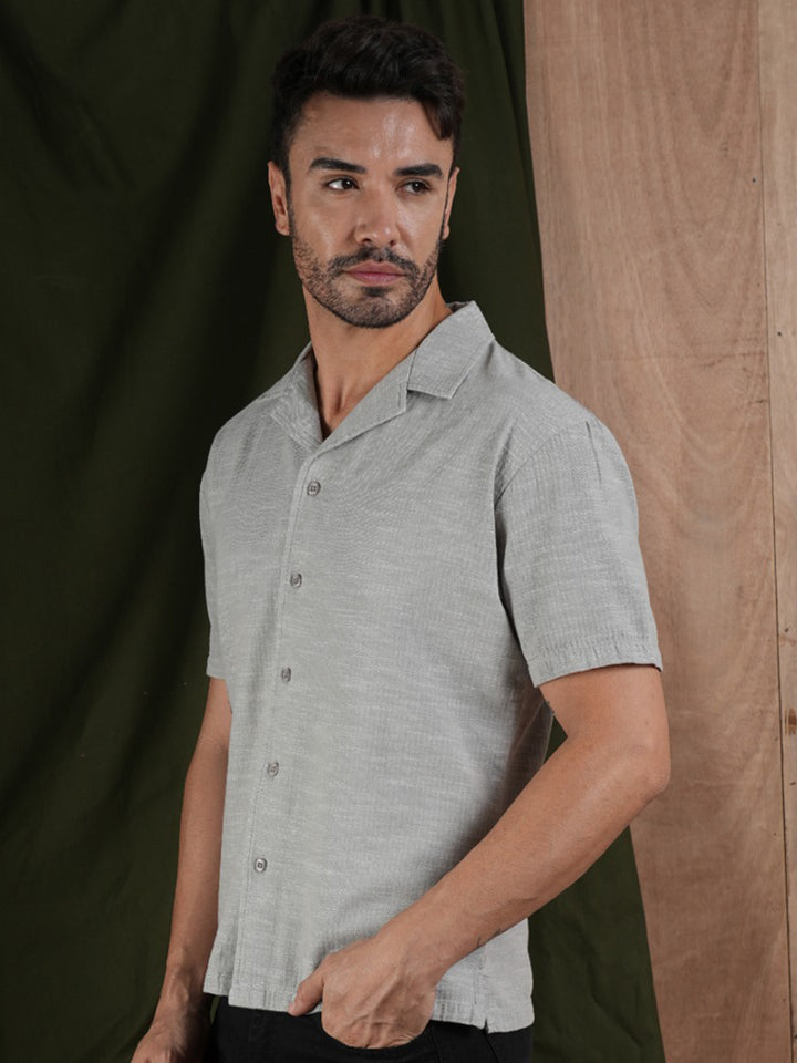 Men's Half Sleeves Shirt - Gray