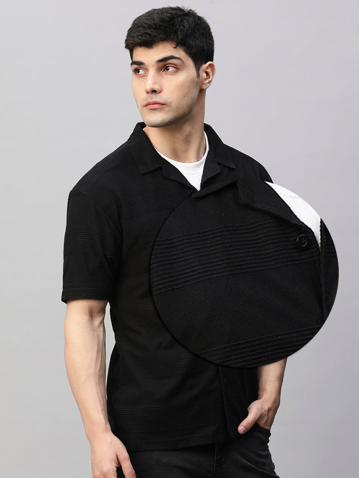 Mens Half Sleeve Resort Shirt - Black