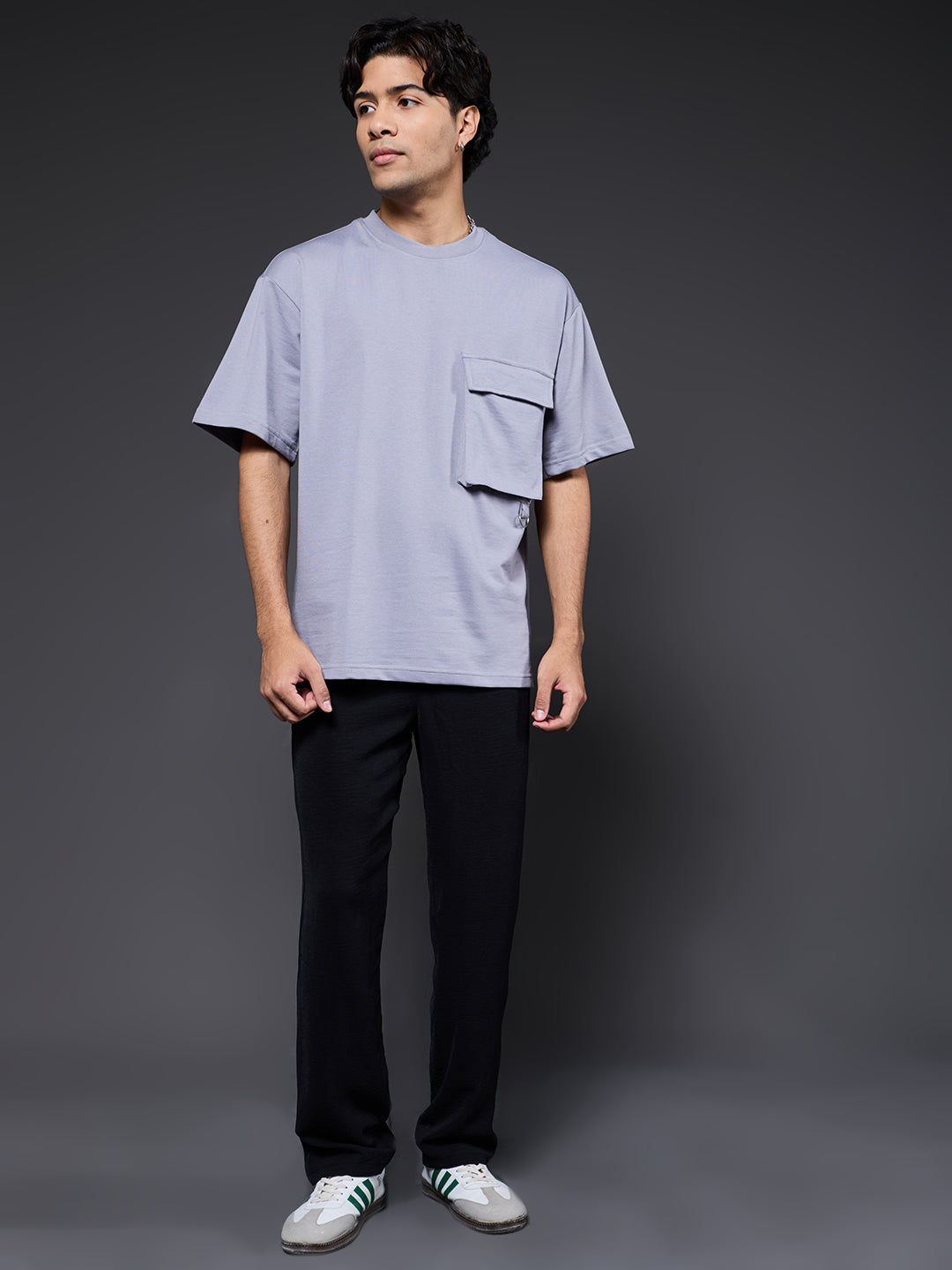 Cargo T-Shirt For Men - Ash Grey