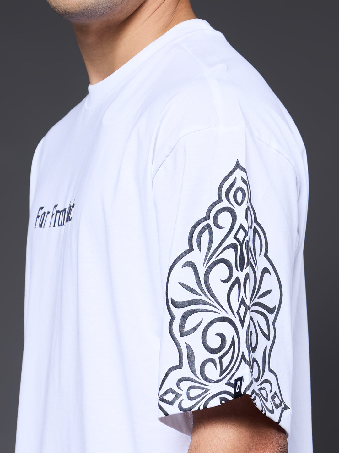 Far From Basic Puff Printed Men Premium Oversized T-Shirt