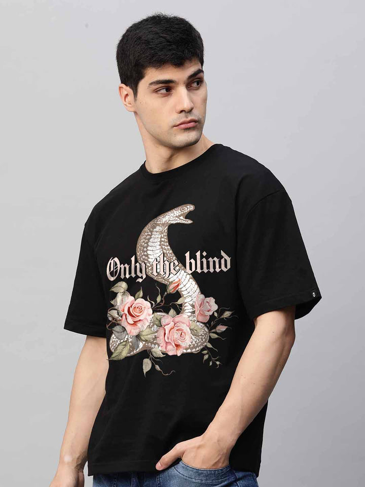 Only The Blind Men Oversized Printed T-Shirt