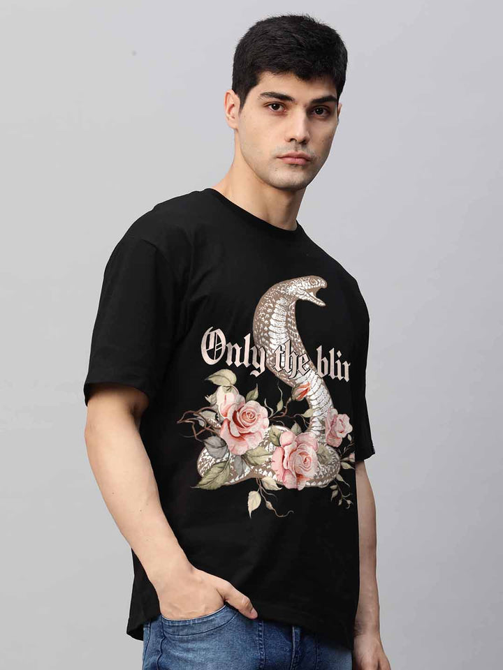 Only The Blind Men Oversized Printed T-Shirt