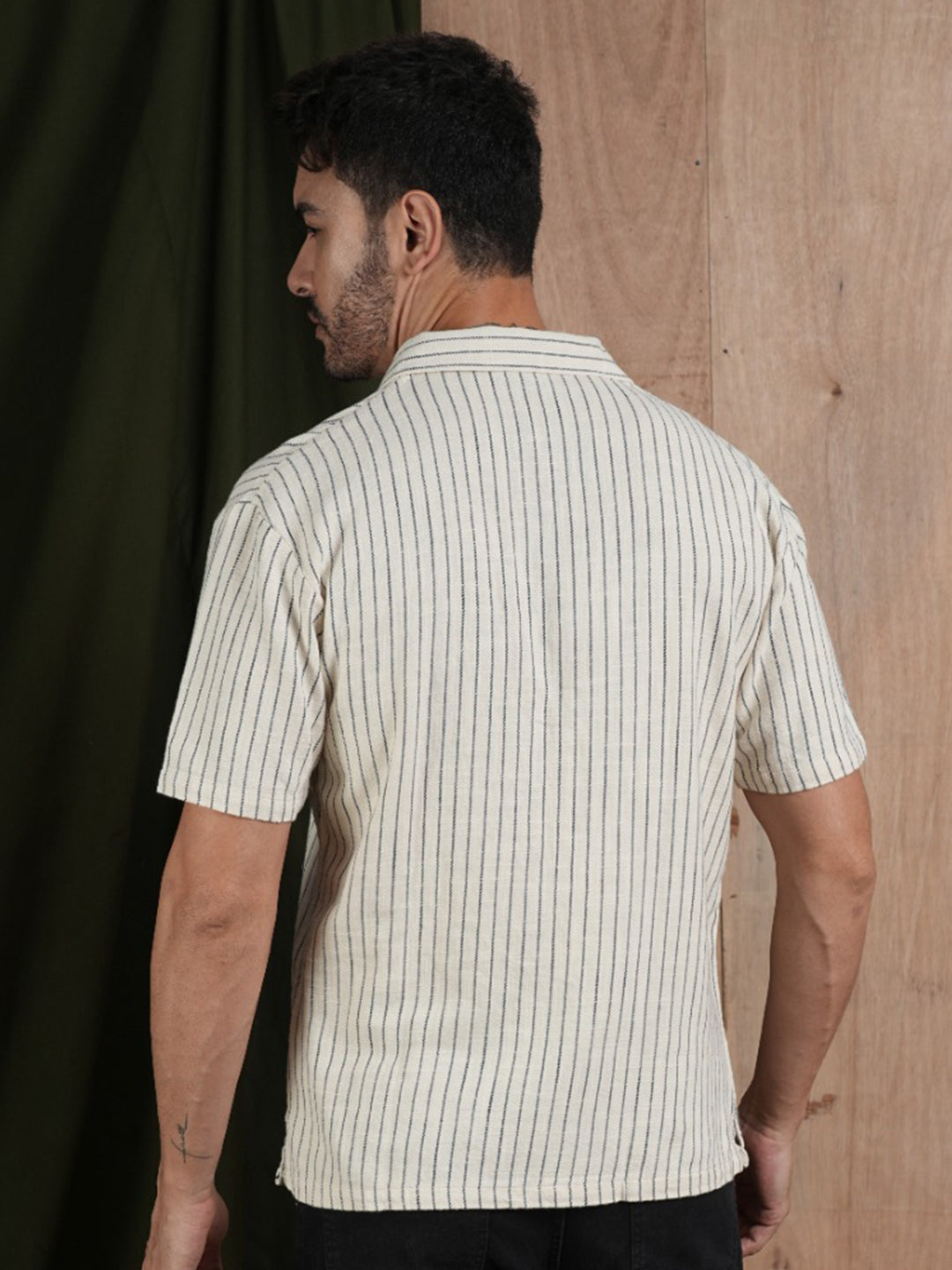 Men's Half Sleeves Shirt - Beige