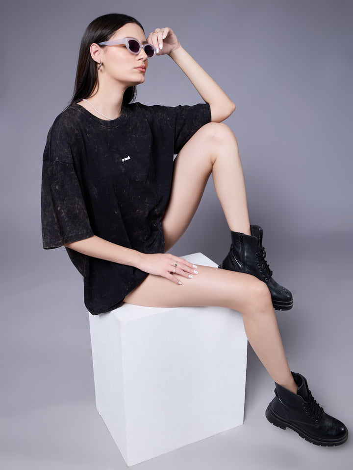 Women Retro Washed Oversized T-Shirt