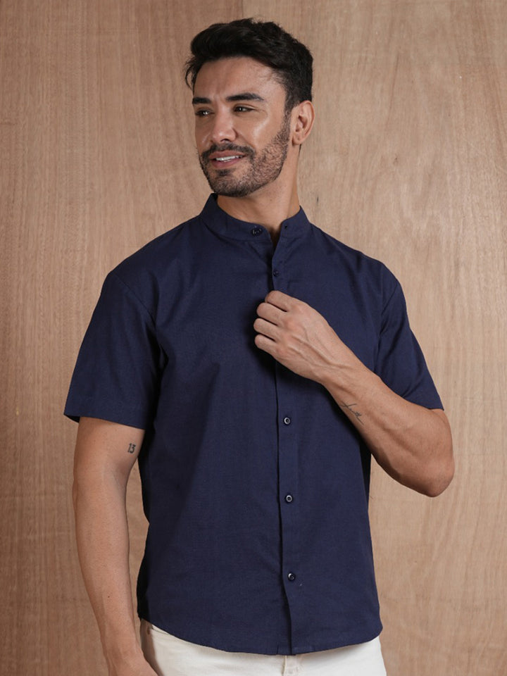 Men's Half Sleeves Shirt - Navy