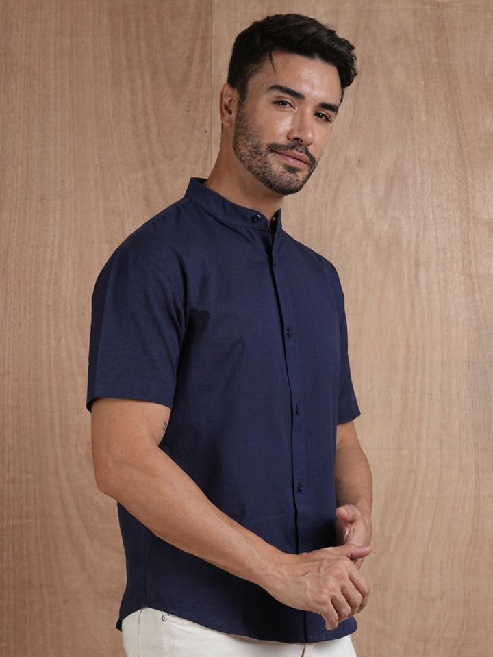 Men's Half Sleeves Shirt - Navy