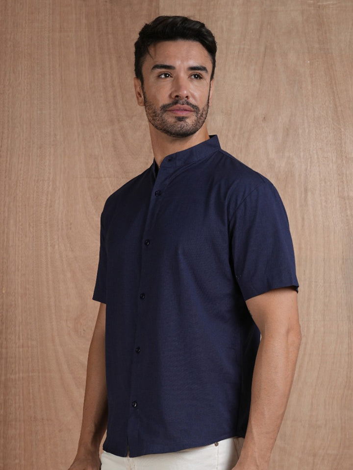 Men's Half Sleeves Shirt - Navy