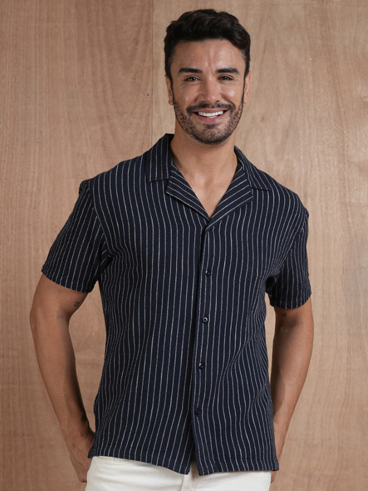 Men's Half Sleeves Shirt - Blue