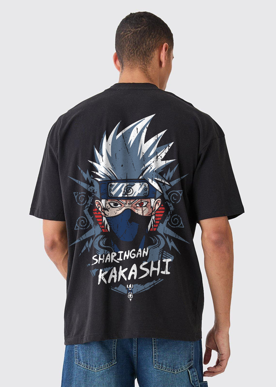 Sharingan Kakashi Men Oversized Printed T-Shirt