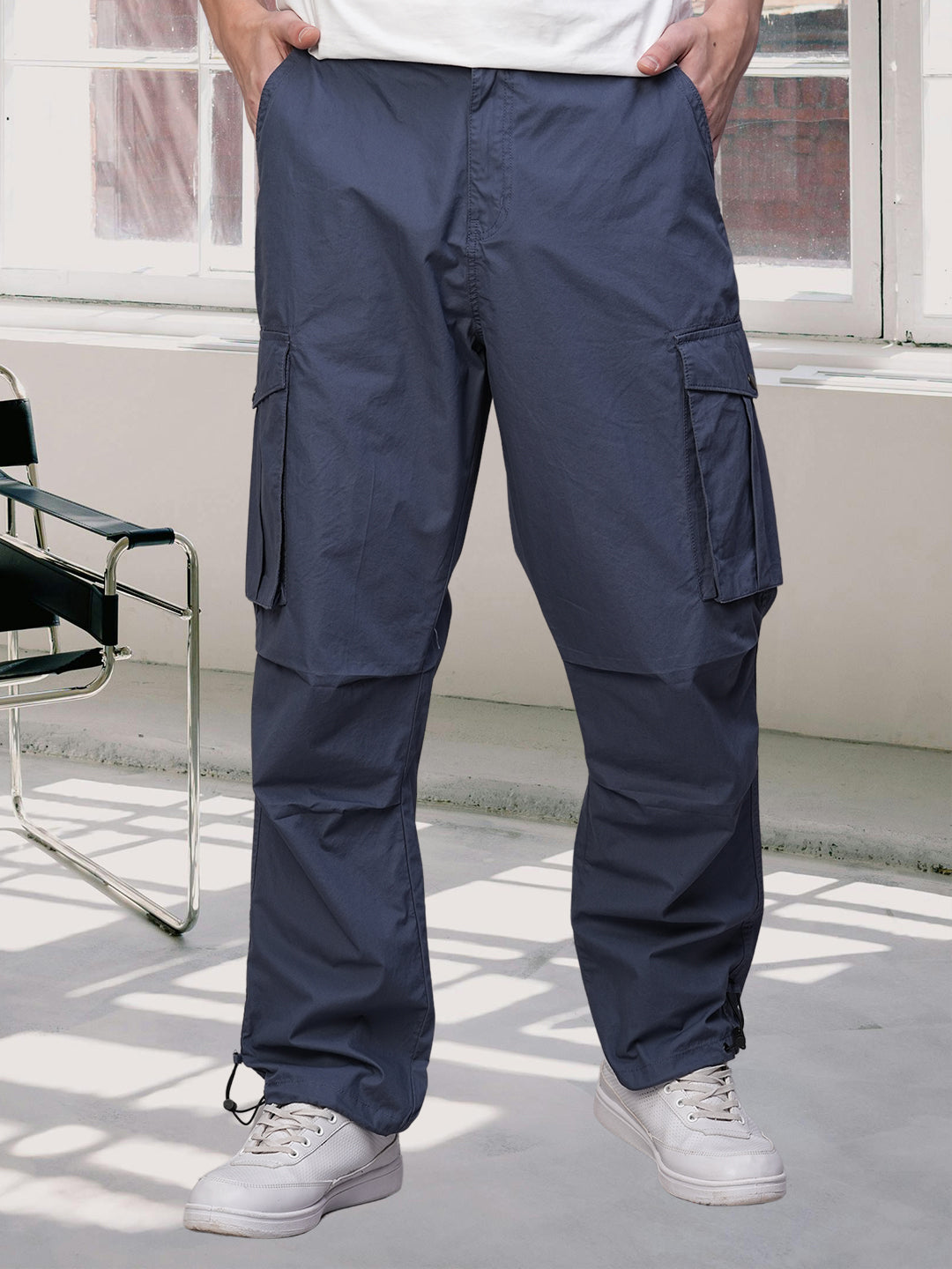 Parachute Pants For Men - Denim Blue