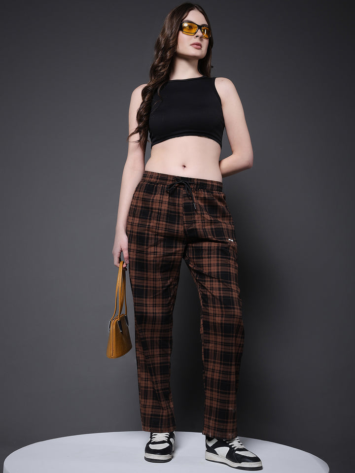 Women chequered lounge pants