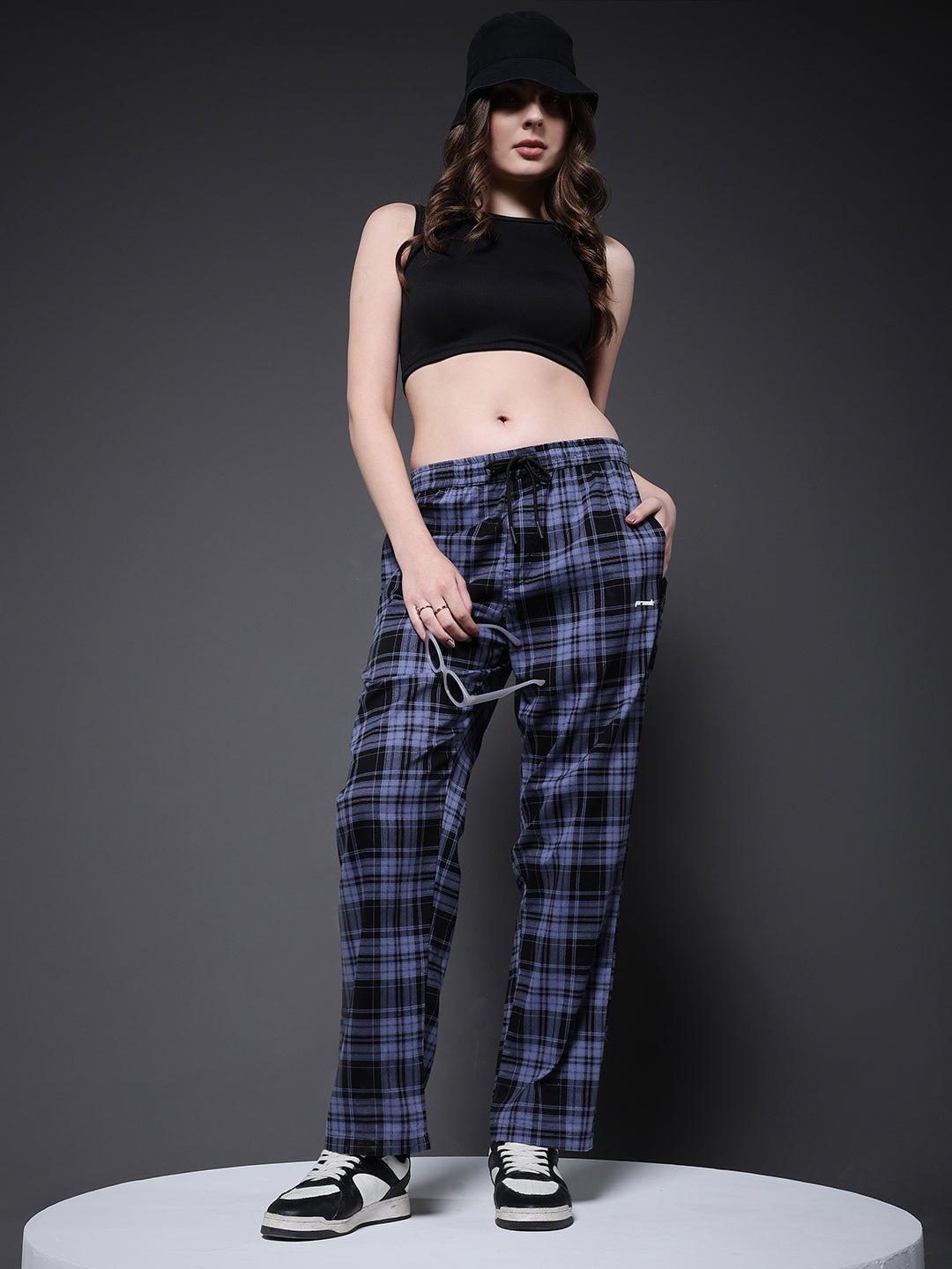 Women chequered lounge pants