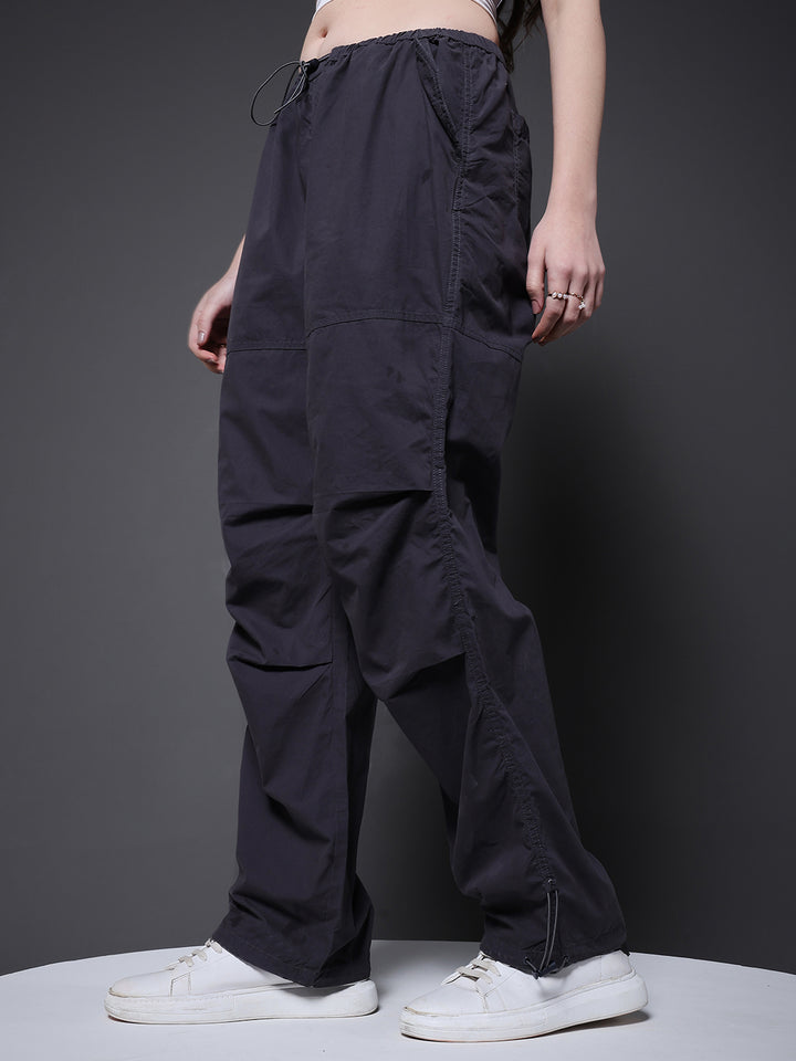 Parachute Pants For Women - Dark Grey
