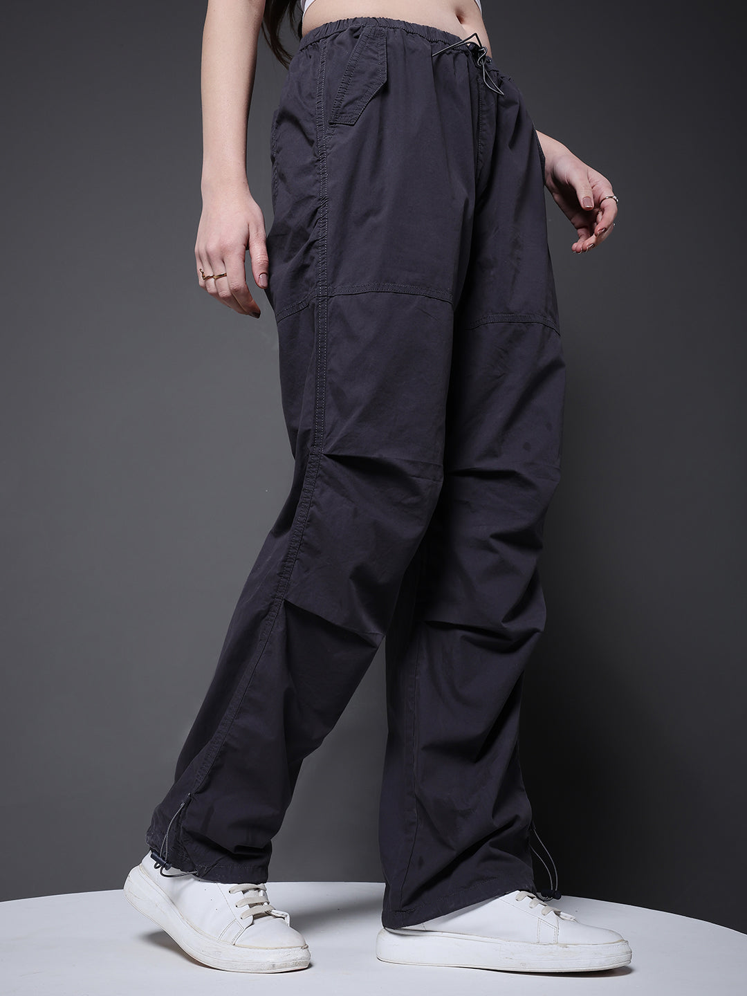 Parachute Pants For Women - Dark Grey
