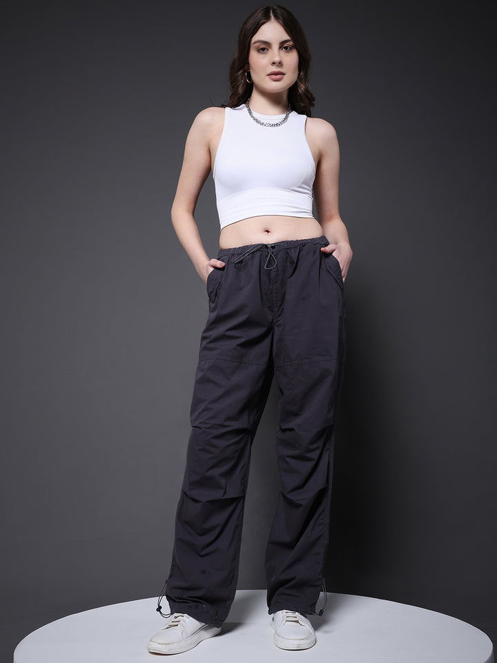 Parachute Pants For Women - Dark Grey