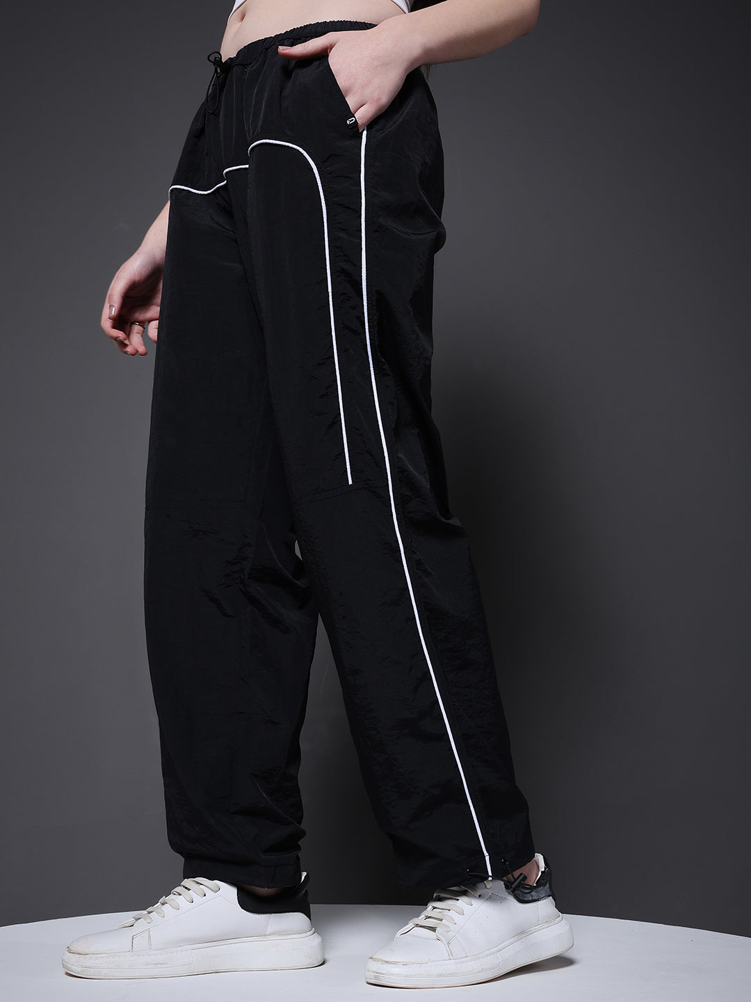 Striped Parachute Pants For Women