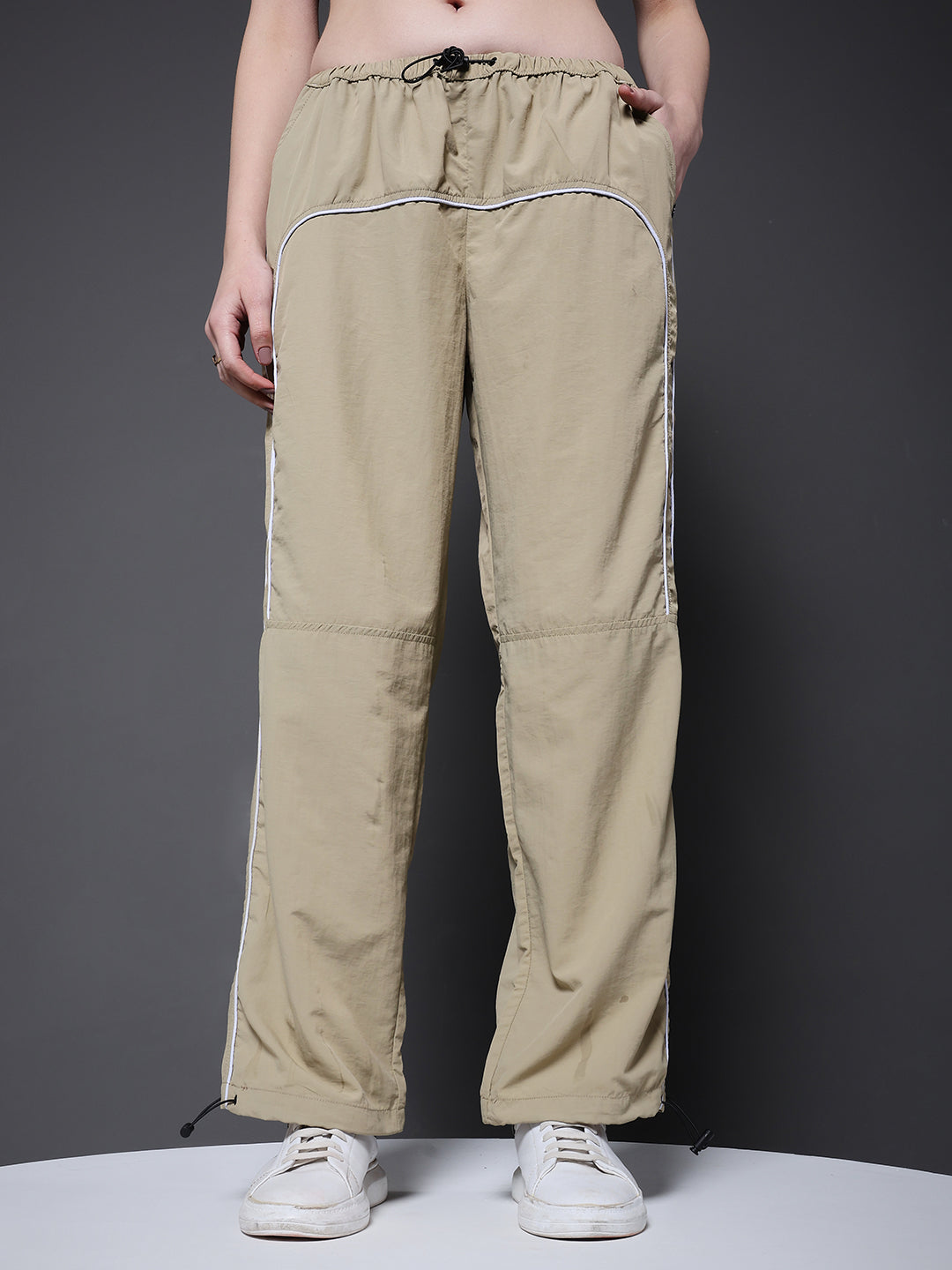 Striped Parachute Pants For Women