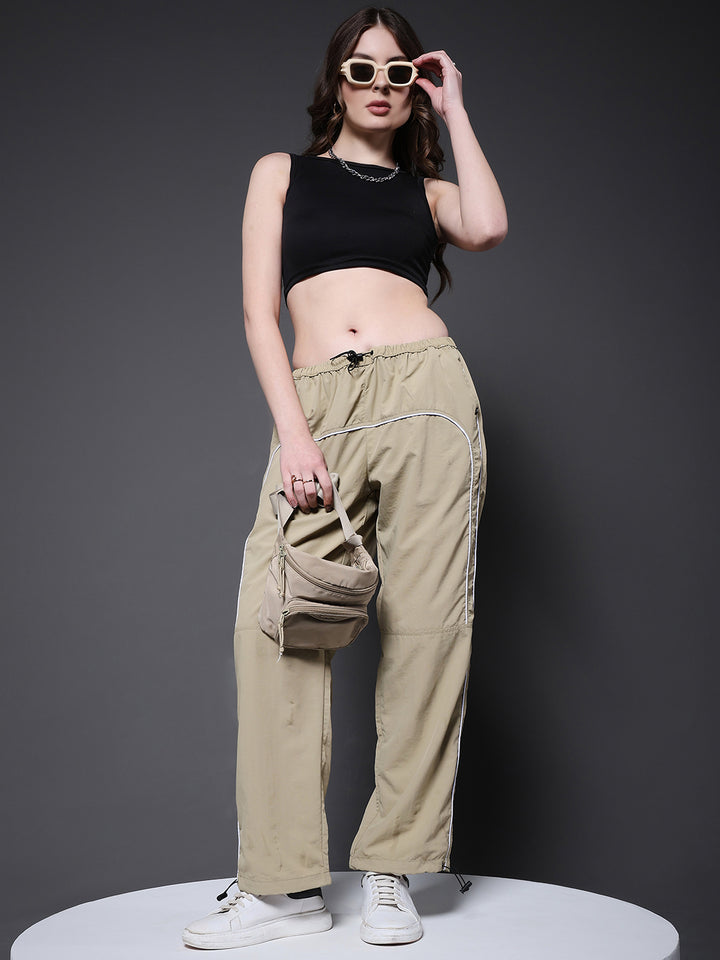 Striped Parachute Pants For Women