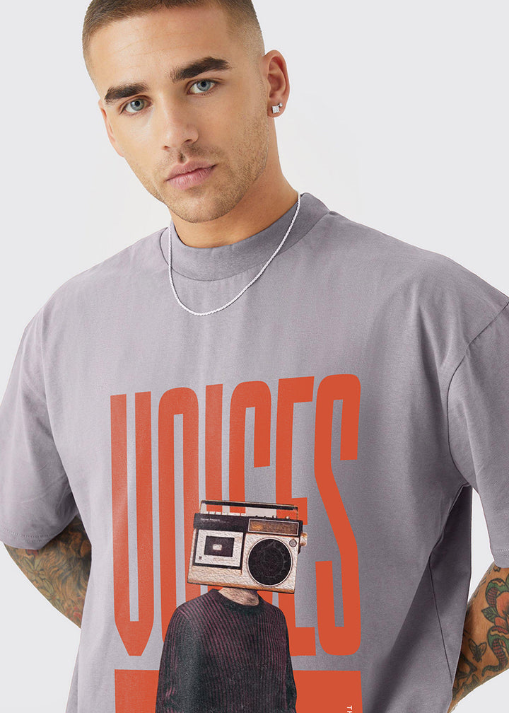 Voices Men Oversized Printed T-Shirt