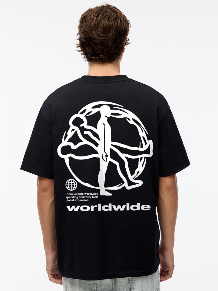 Worldwide Men Oversized Printed T-Shirt